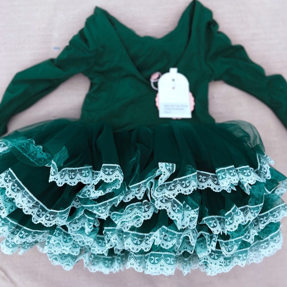 Dollcake Vintage Hero Girl Tutu (Winter Green), size 3 (fits ages 2-4)